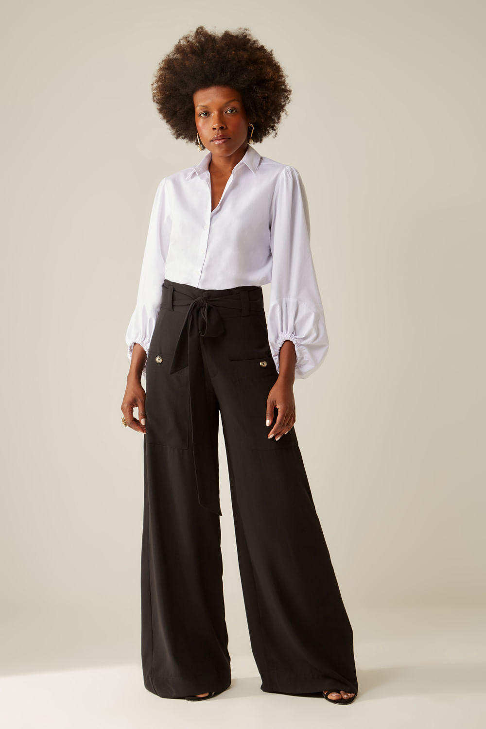 calça pantalona de alfaiataria combinações