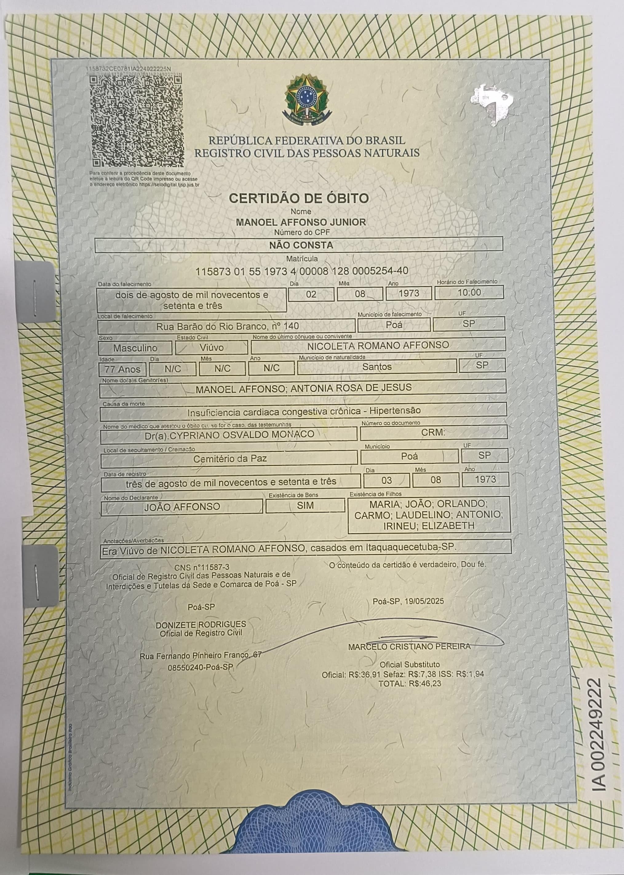 onde guardar certidões originais
