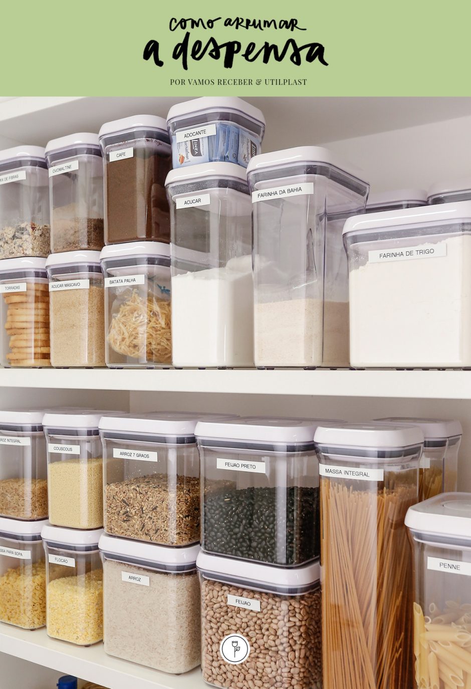 Como organizar despensa pequena com potes de vidro