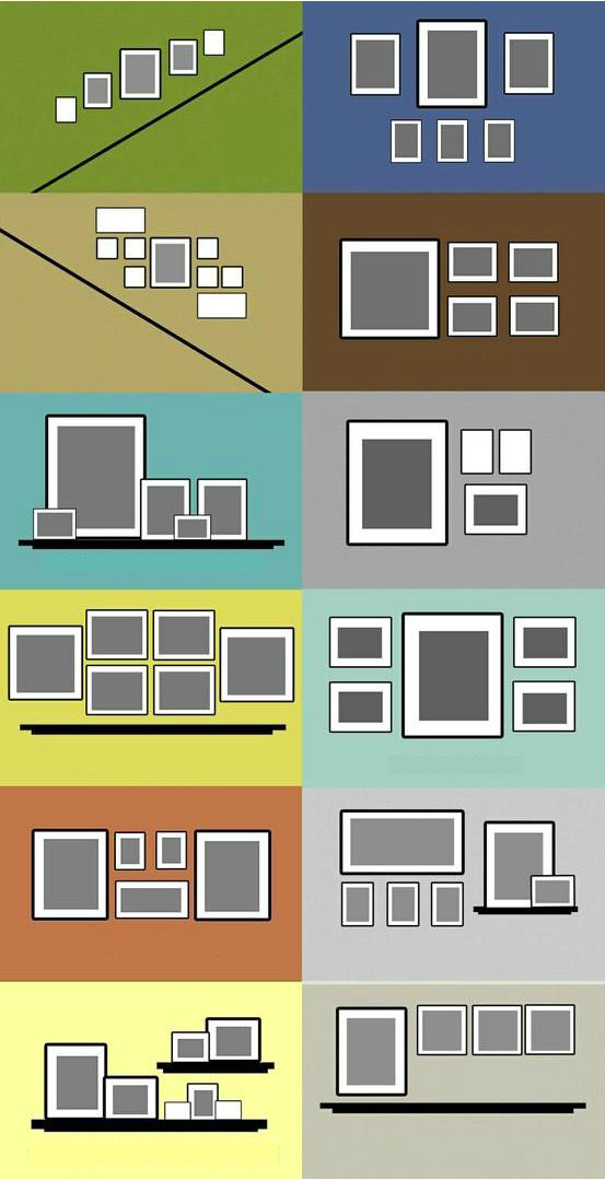 Como organizar fotos de família na parede da escada