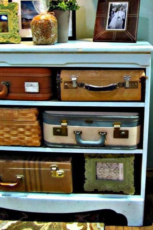 soluções de armazenamento para malas grandes