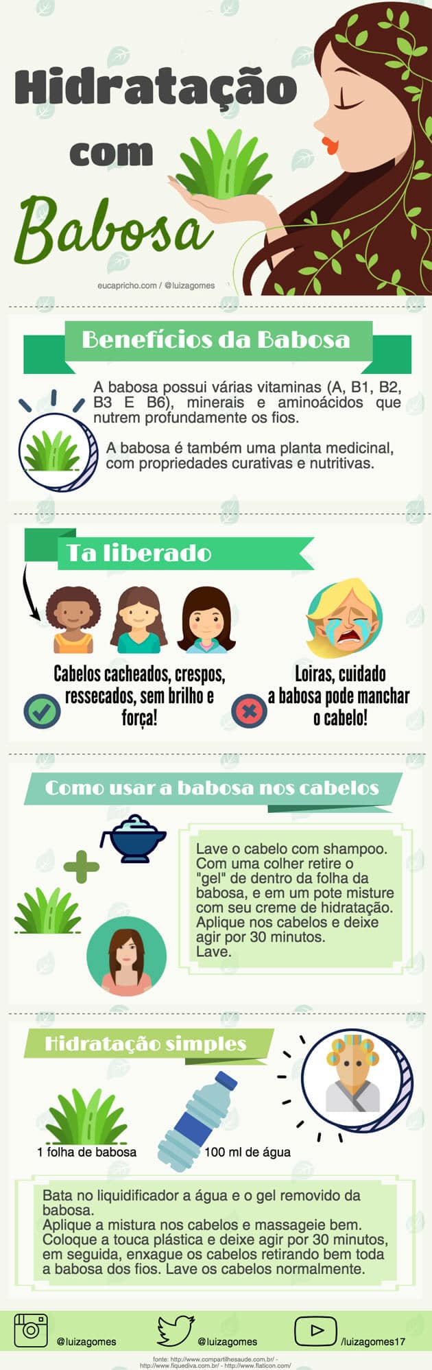 receita de hidratação com babosa para cabelos secos