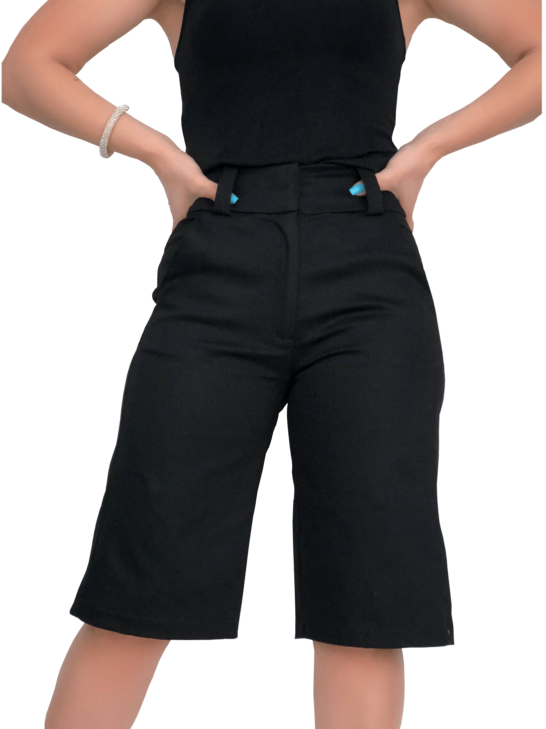 bermuda de alfaiataria casual chic