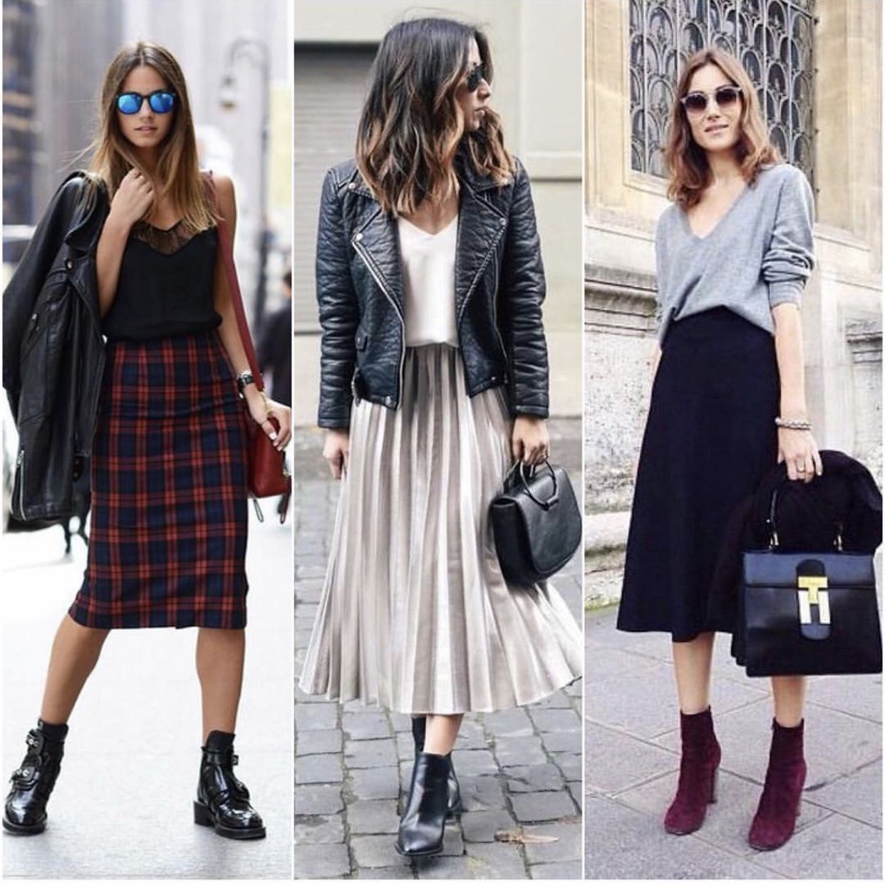 Looks de trabalho com saia plissada e bota: elegância garantida