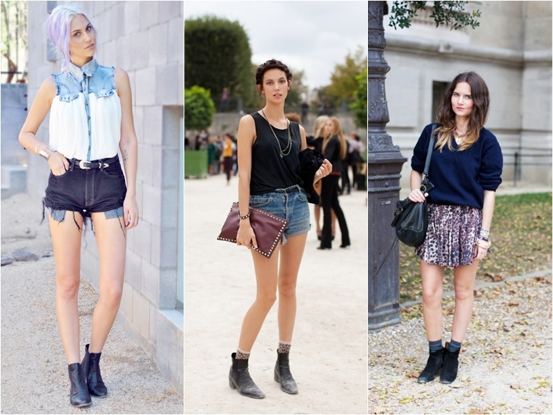 Como usar bota chelsea com saia curta e meia calça