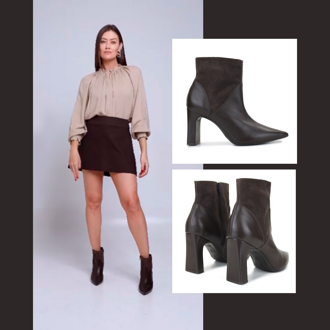 look saia meia calça e bota chelsea