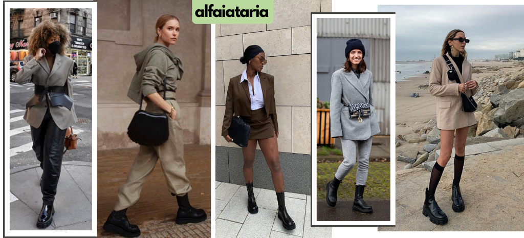 Como usar bota chelsea com saia curta e meia calça