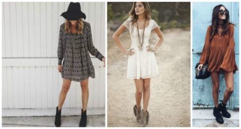 combinar vestido longo com bota curta