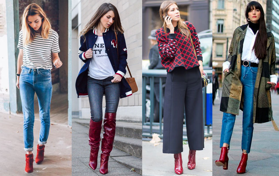 Como usar bota de verniz vermelha com jeans