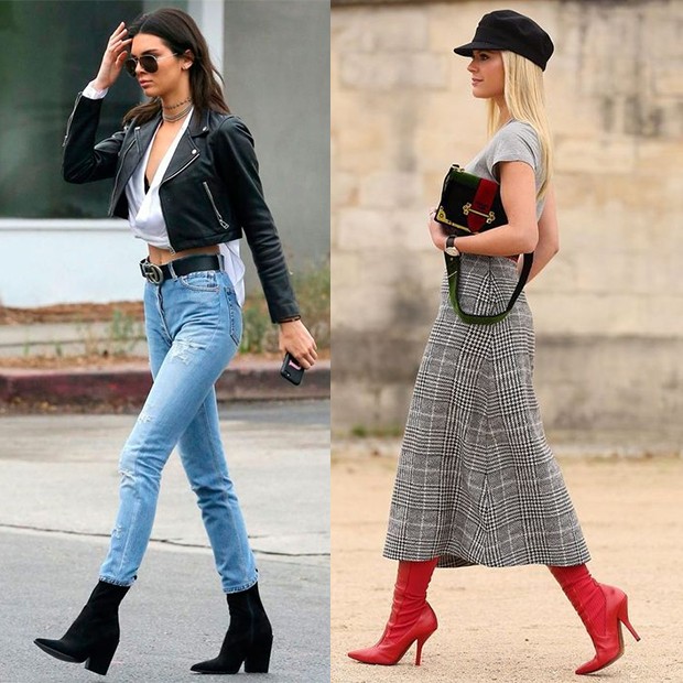 Como usar bota meia (sock boots) com saia midi