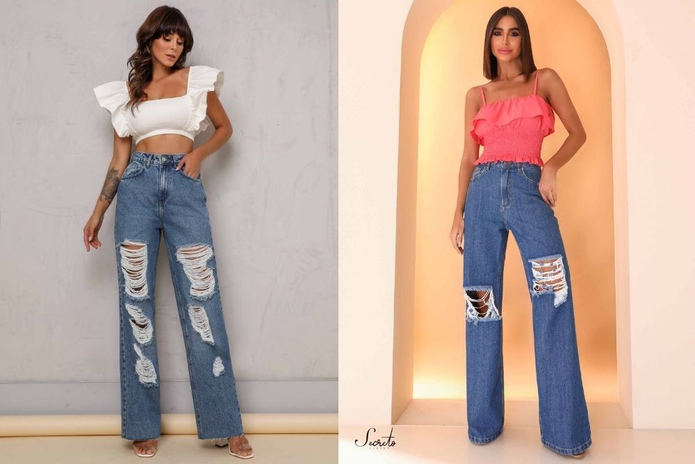 looks com calça wide leg