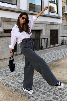 calça wide leg com salto