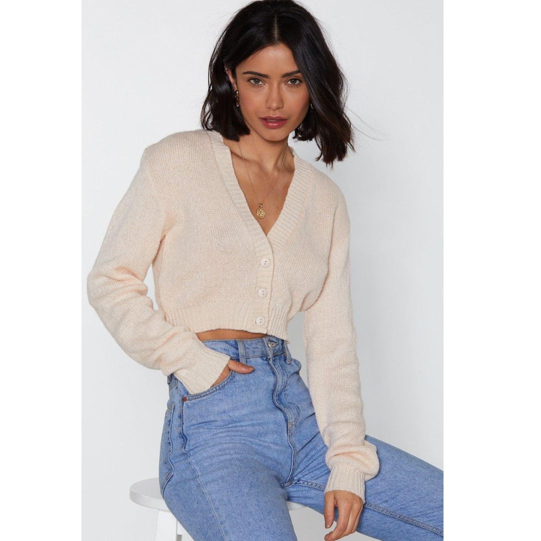 Cardigan Curto: Combinações Perfeitas com Peças de Cintura Alta