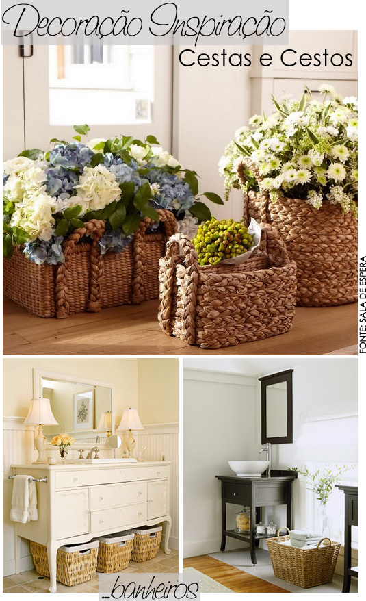 Banheiro com cestos de palha: inspirações e ideias criativas