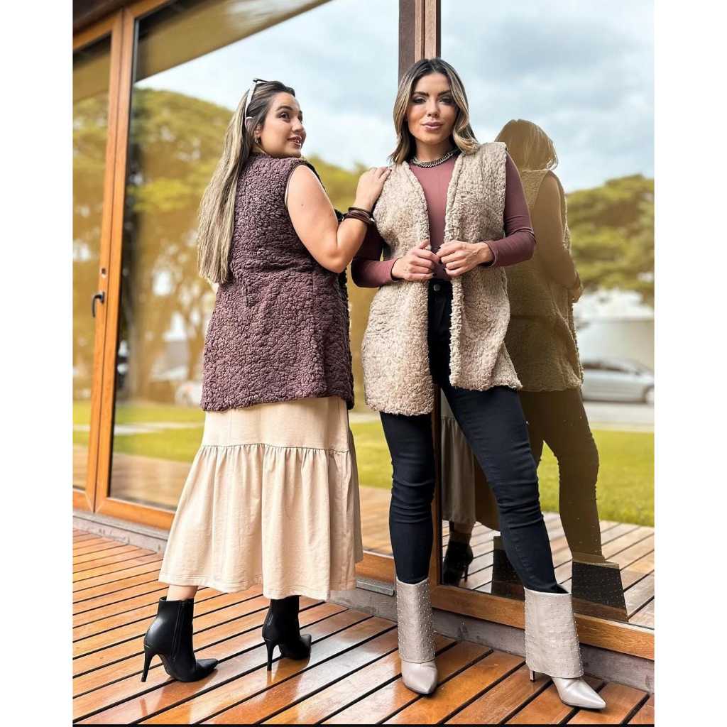 Como usar colete de pelo fake em sobreposição