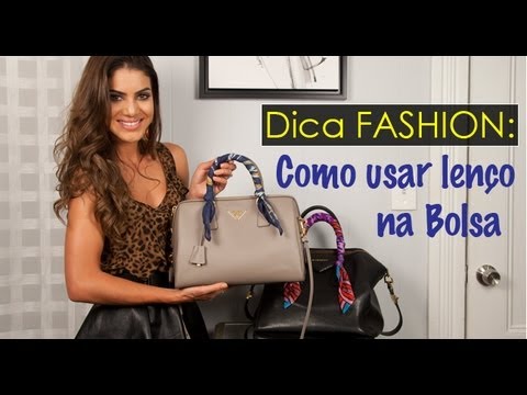 Como usar echarpe de seda como acessório de bolsa