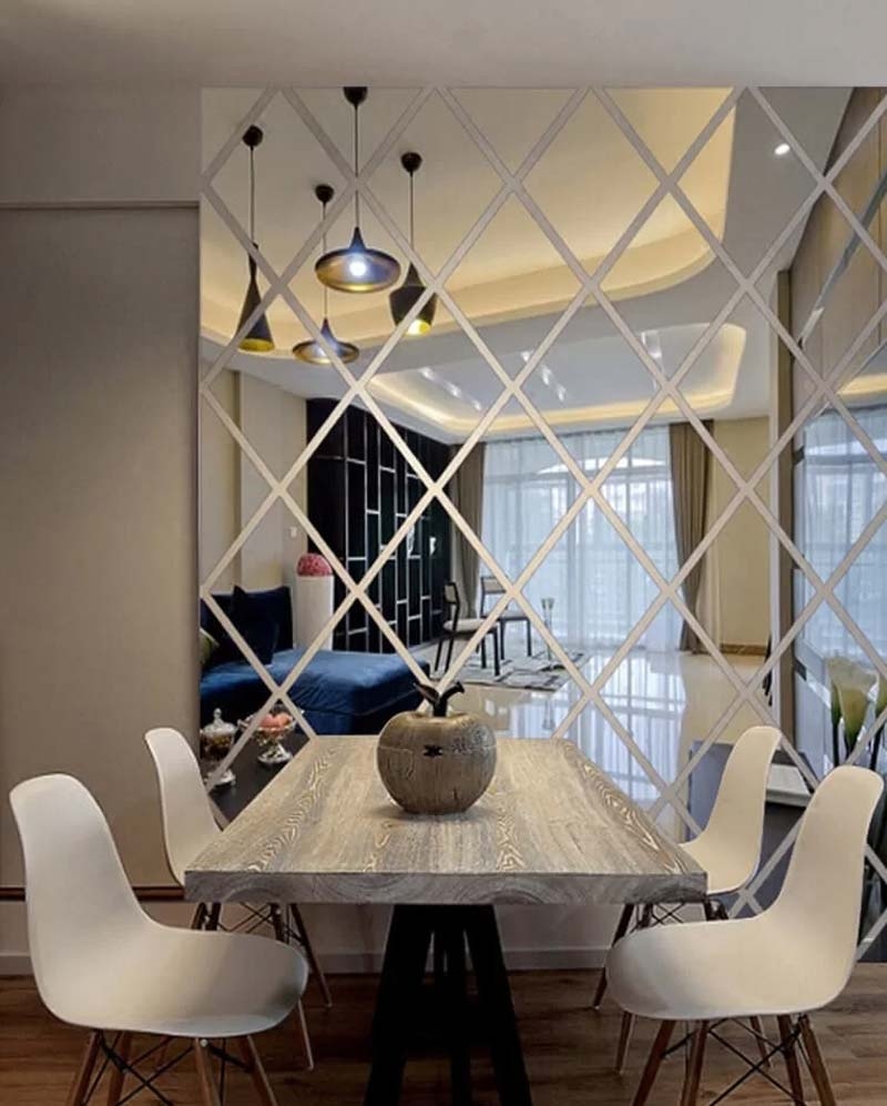 dicas de decoração com espelhos para sala de jantar