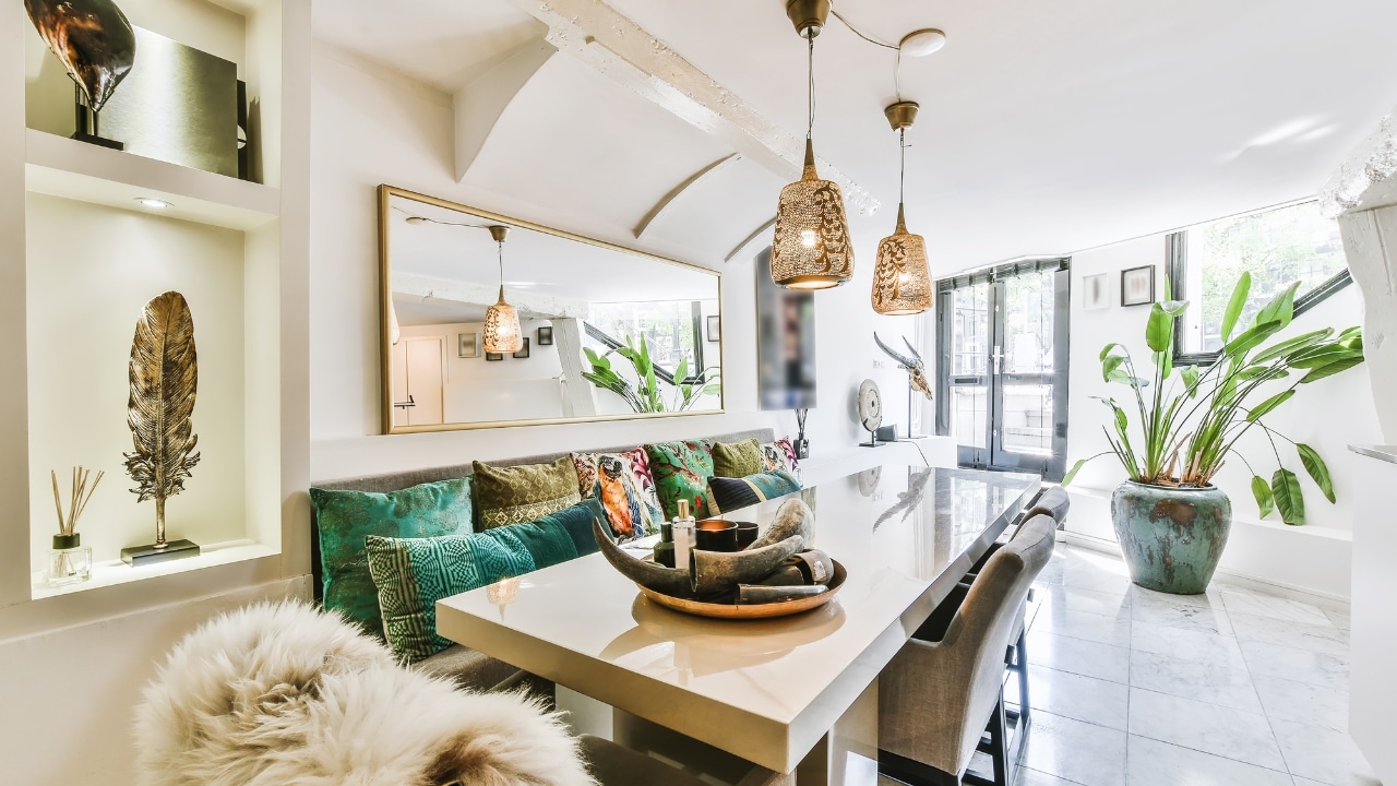 dicas de decoração com espelhos para sala de jantar