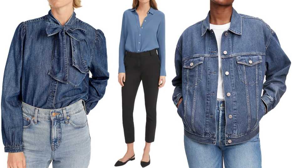 tendências de looks all denim 2026