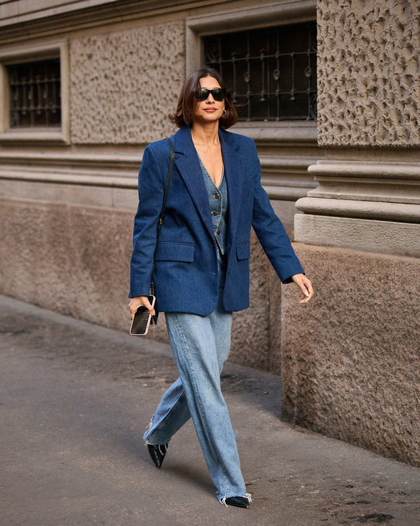 tendências de looks all denim 2026