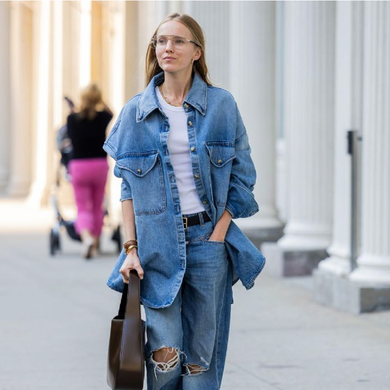 como usar jeans com jeans elegante