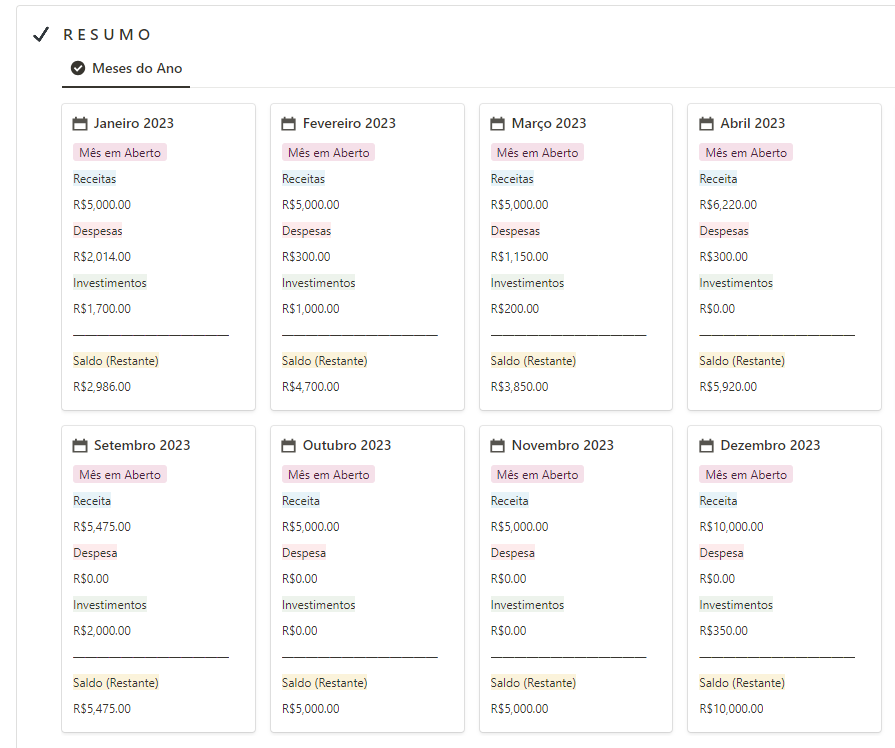 controle de gastos pessoal notion