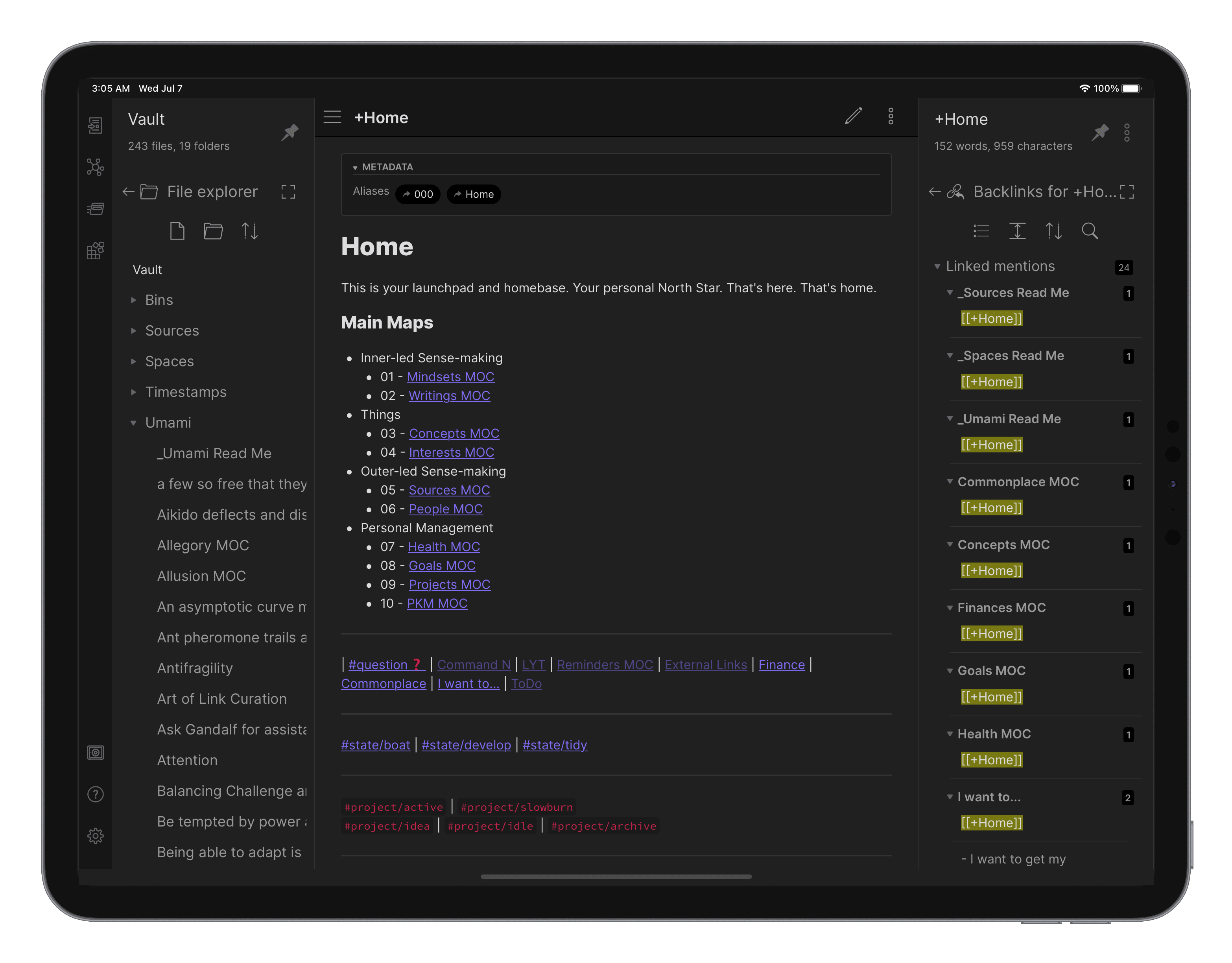 organização de conhecimento obsidian pdf