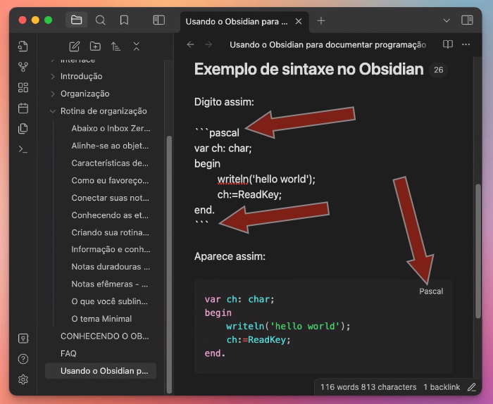 organização de conhecimento obsidian pdf