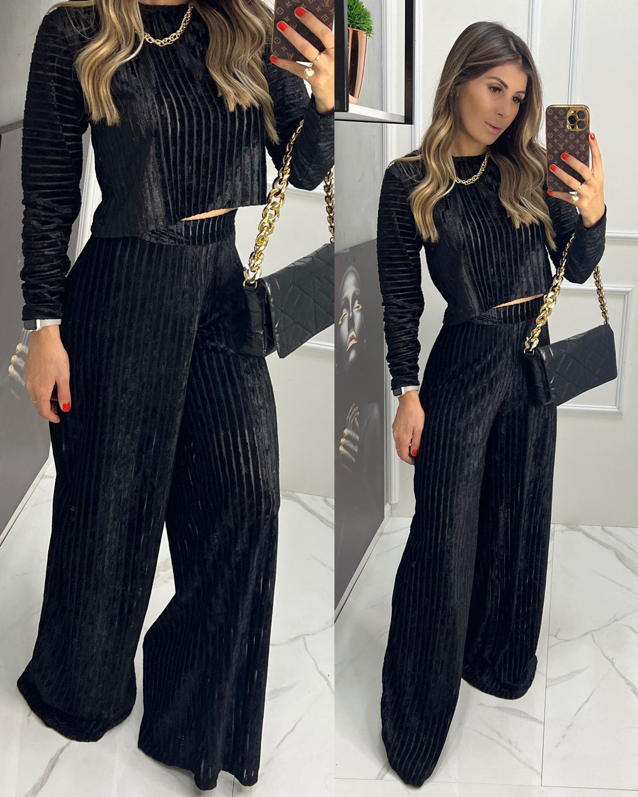 pantalona preta cintura alta