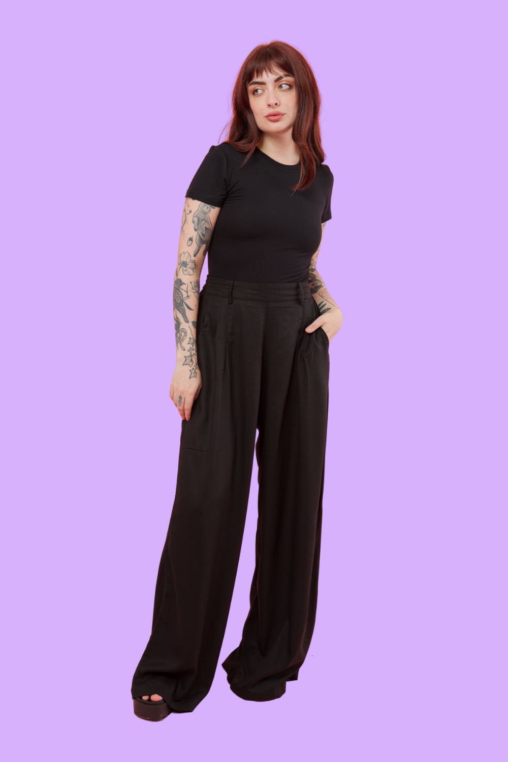 como usar calça pantalona preta