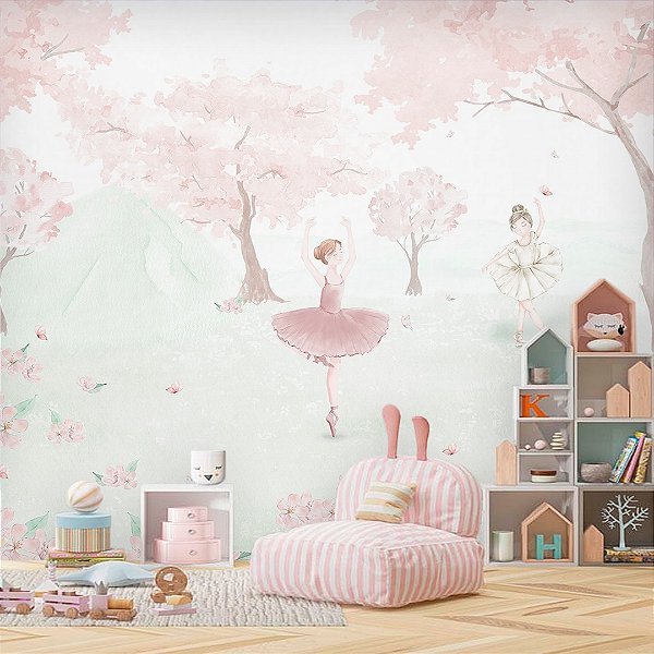 Como usar papel de parede em quartos de bebês femininos