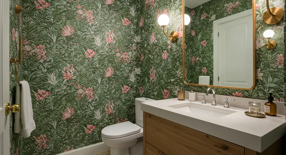 como escolher papel de parede para lavabo