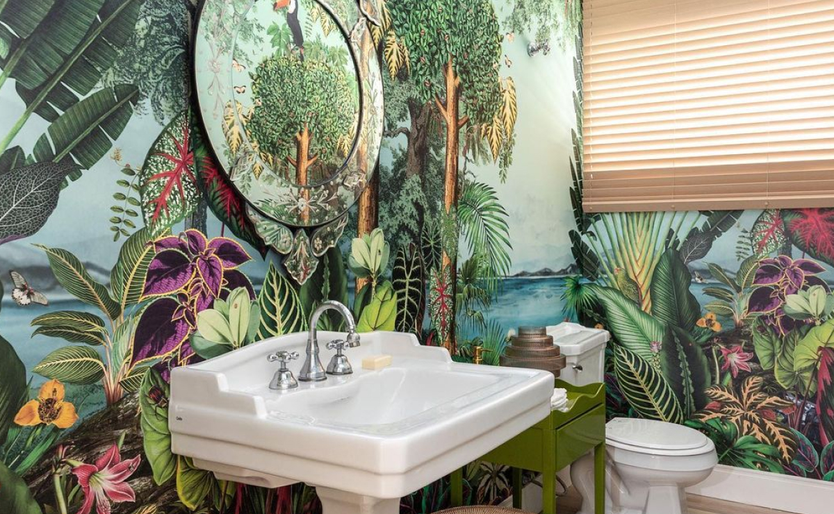 papel de parede resistente à umidade para banheiro seco