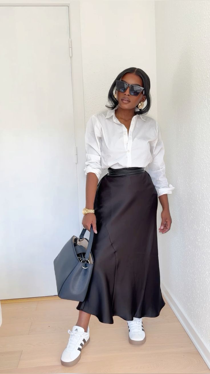 Como usar saia de cetim (slip skirt) no dia a dia