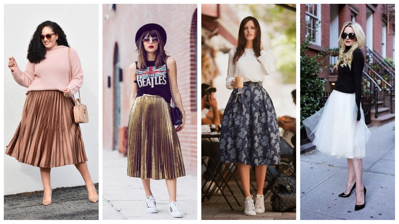 Como usar saia midi estampada com t-shirt