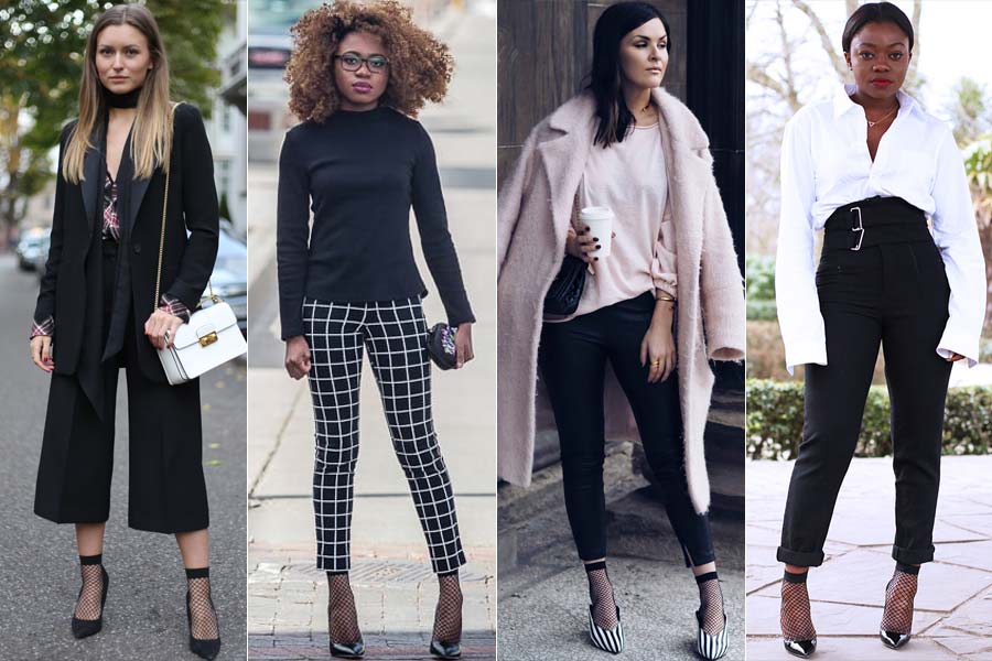 Como usar salto alto com meia calça arrastão