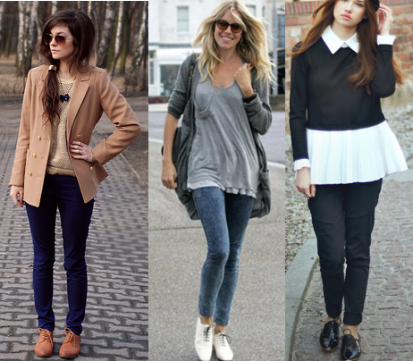 inspiração looks casuais com sapato oxford feminino