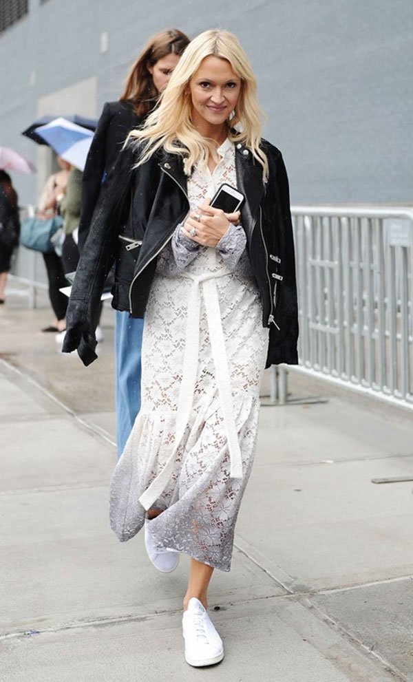 Como usar tênis flatform com vestido longo