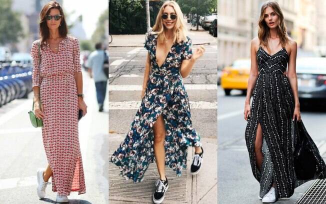 Como usar tênis flatform com vestido longo