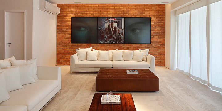 Inspirações: 5 estilos de sala com tijolinho aparente para você amar