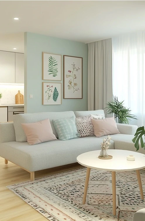 Como usar tons pastéis para iluminar sala escura