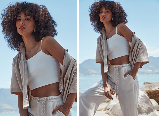 cropped de alfaiataria vs cropped de seda