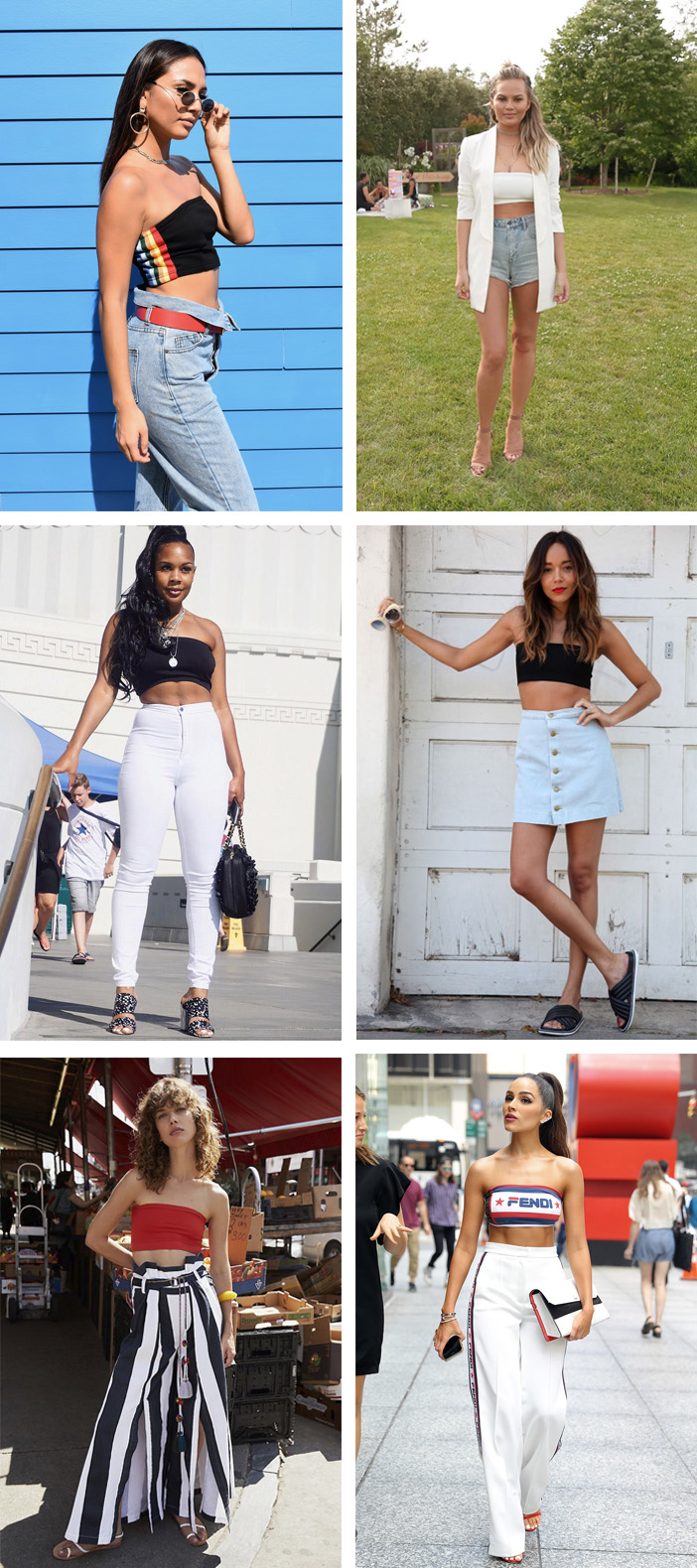 Como usar top faixa (tube top) em looks de verão