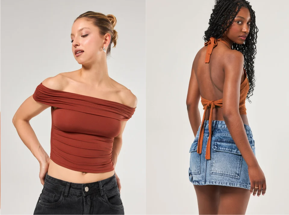 tendências de moda verão com top faixa