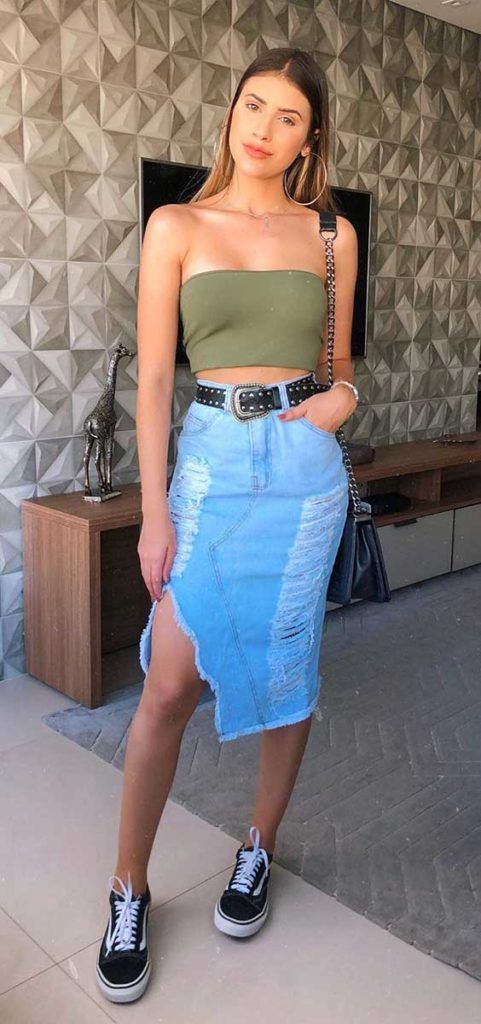 tendências de moda verão com top faixa