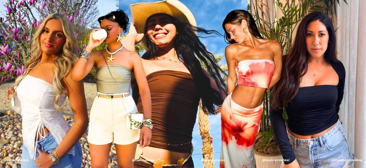 tendências de moda verão com top faixa