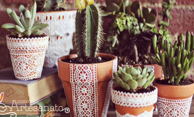 DIY: Crie vasos de barro personalizados com pintura geométrica