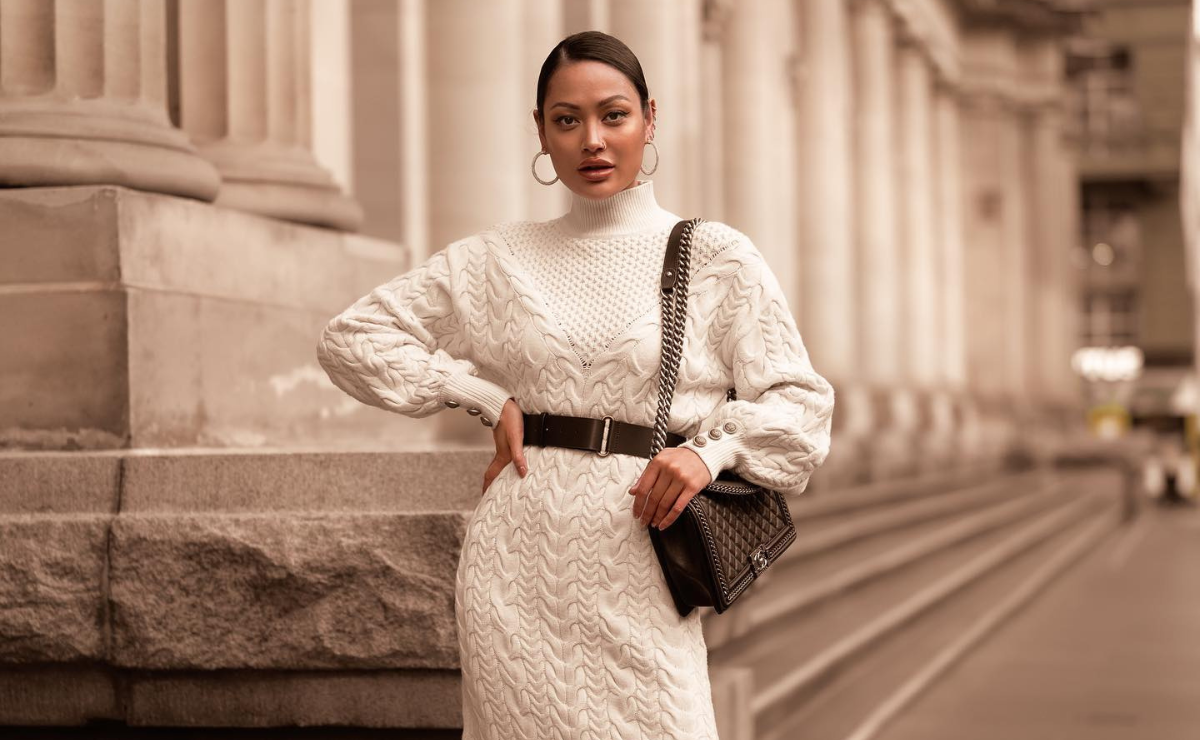Como usar vestido longo de malha no inverno