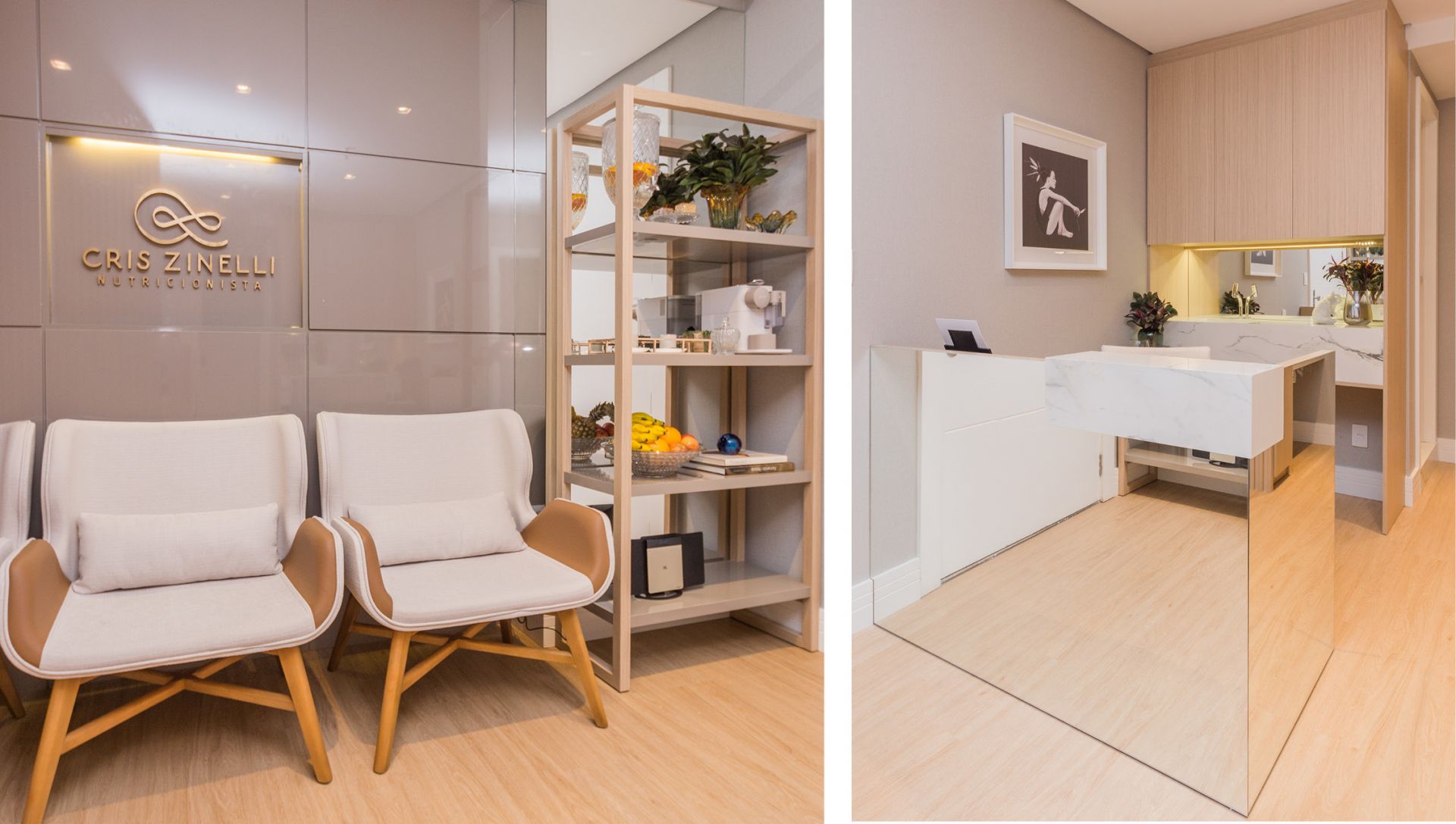 consultório nutricionista pequeno vs grande decoração