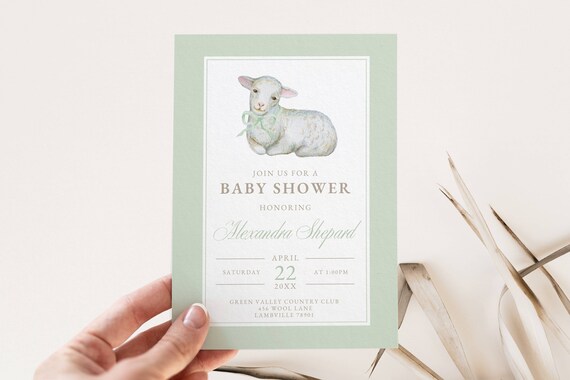 convite cha de bebe ovelhinha